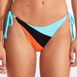 Seafolly Ladies Slice Of Splice Tie Side Bikini Bottom - Tango -Seafolly shop 40696 990 Tango 2