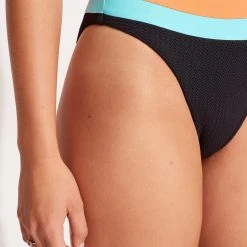 Seafolly Ladies Slice Of Splice High Waisted Bikini Bottom - Black 14 Seafolly Ladies Slice Of Splice High Waisted Bikini Bottom - Black -Seafolly shop 40697 990 Black 6