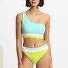 Seafolly Ladies Slice Of Splice High Waisted Bikini Bottom - Lime Burst 2 Seafolly Ladies Slice Of Splice High Waisted Bikini Bottom - Lime Burst -Seafolly shop 40697 990 LimeBurst 3