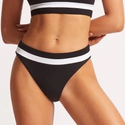 Seafolly Ladies Slice Of Splice High Waisted Bikini Bottom - White 8 Seafolly Ladies Slice Of Splice High Waisted Bikini Bottom - White -Seafolly shop 40697 990 White 3