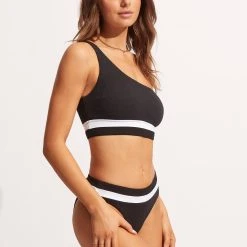 Seafolly Ladies Slice Of Splice High Waisted Bikini Bottom - White 10 Seafolly Ladies Slice Of Splice High Waisted Bikini Bottom - White -Seafolly shop 40697 990 White 5