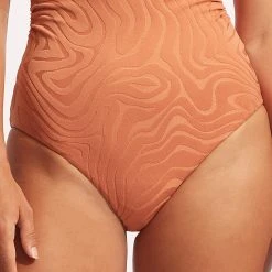 Seafolly Ladies Second Wave High Waist Pant - Copper Tan -Seafolly shop 40700 968 Copper 20Tan 3
