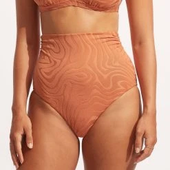 Seafolly Ladies Second Wave High Waist Pant - Copper Tan -Seafolly shop 40700 968 Copper 20Tan 4