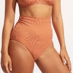 Seafolly Ladies Second Wave High Waist Pant - Copper Tan -Seafolly shop 40700 968 Copper 20Tan 5