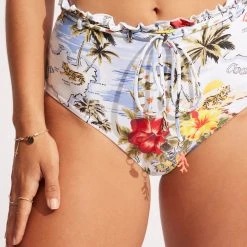 Seafolly Ladies Coast To Coast High Waisted Pant - Powder Blue -Seafolly shop 40705 913 PowderBlue 7