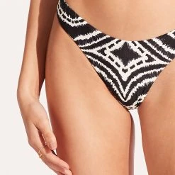 Seafolly Ladies Zanzibar High Cut Rio Pant - Black -Seafolly shop 40707 049 Black 7