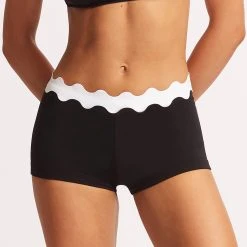 Seafolly Ladies Gia Ric Rac Boyleg - Black -Seafolly shop 40710 717 Black 3