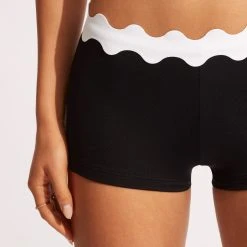 Seafolly Ladies Gia Ric Rac Boyleg - Black -Seafolly shop 40710 717 Black 7