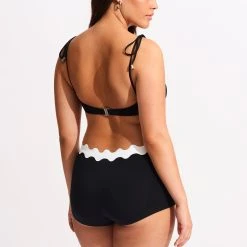 Seafolly Ladies Gia Ric Rac Boyleg - Black -Seafolly shop 40710 717 Black 8