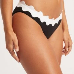 Seafolly Ladies Gia Ric Rac Hipster Pant - Black -Seafolly shop 40711 717 Black 7