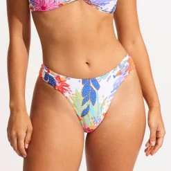Seafolly Ladies Under The Sea High Leg Bikini Bottom - White -Seafolly shop 40726 061 White 3