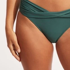 Seafolly Ladies Seafolly Collective Twist Band Hipster -Seafolly shop 44320 942 Evergreen 6