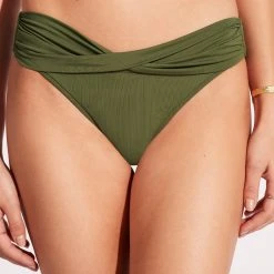 Seafolly Ladies Seafolly Collective Twist Band Hipster - Olive -Seafolly shop 44320 942 Olive 7