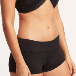 Seafolly Ladies Seafolly Collective Roll Top Boyleg -Seafolly shop 44399 942 Black 4