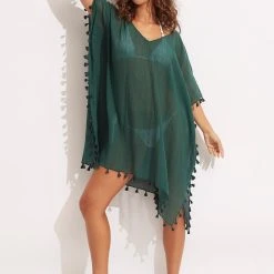 Seafolly Ladies Amnesia Kaftan - Evergreen