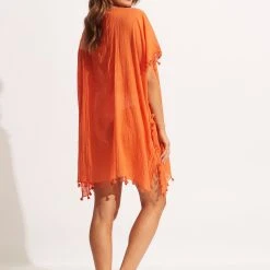 Seafolly Ladies Amnesia Kaftan - Mandarin -Seafolly shop 52162 Mandarin 5