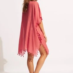 Seafolly Ladies Amnesia Kaftan - Sun Kissed Coral -Seafolly shop 52162 SunKisdCrl 5