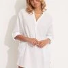Seafolly Ladies Boyfriend Beach Shirt - White -Seafolly shop 52815 TO White 1