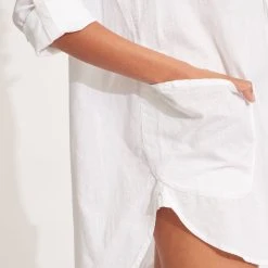 Seafolly Ladies Boyfriend Beach Shirt - White -Seafolly shop 52815 TO White 6