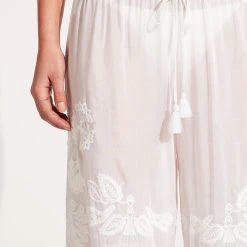 Seafolly Ladies Embroidered Pant - White -Seafolly shop 52833 PA White 7