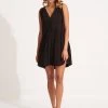 Seafolly Ladies Ladder Detail Dress - Black 2 Seafolly Ladies Ladder Detail Dress - Black -Seafolly shop 52931 DR Black 1