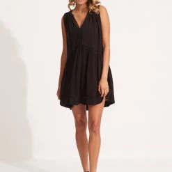Seafolly Ladies Ladder Detail Dress - Black
