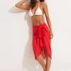 Seafolly Ladies Cotton Gauze Sarong - Chilli -Seafolly shop 52965 SG Chilli 1 06db07c1 d663 441e 83f3 20884d7c62c9