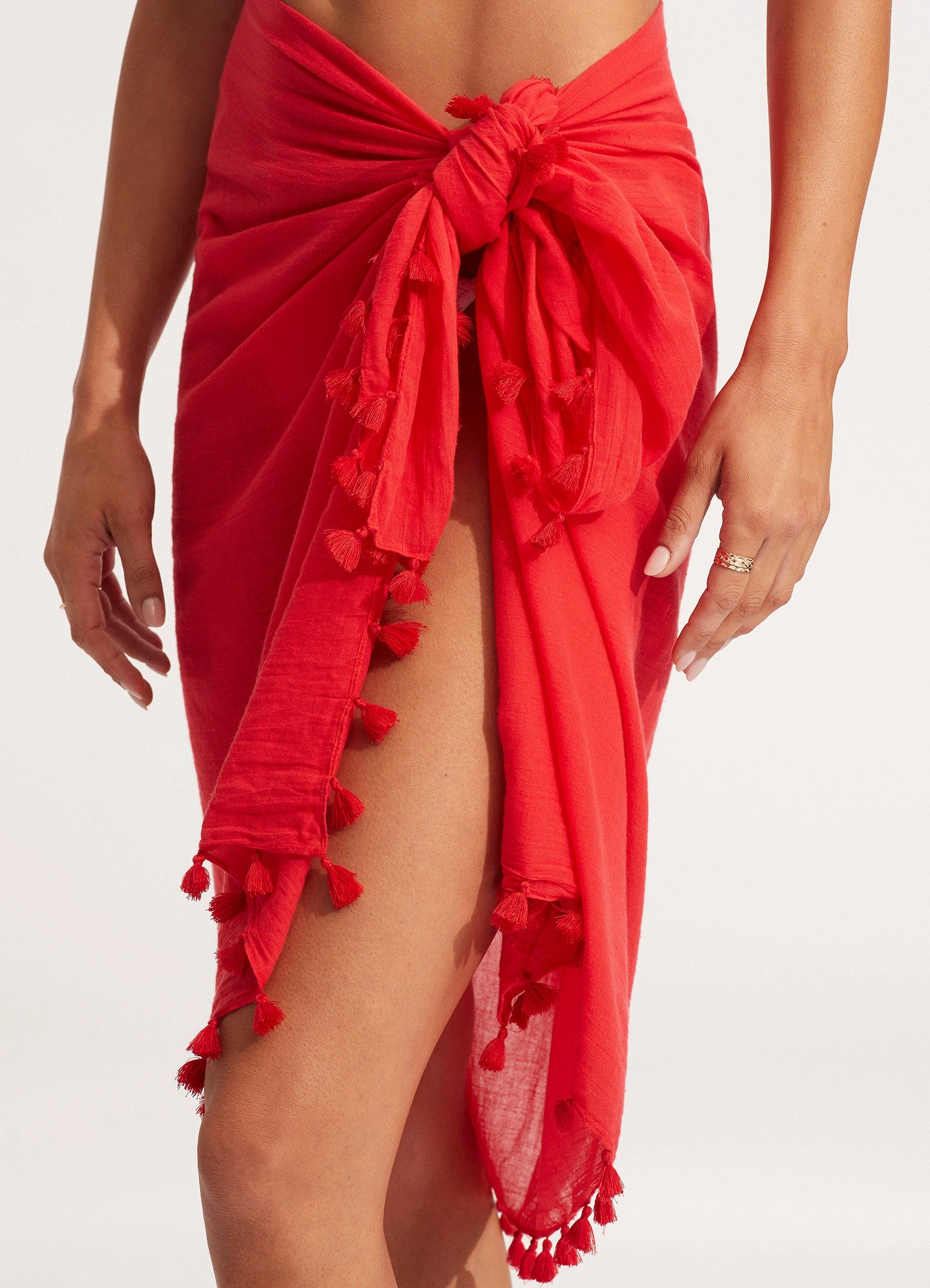 Seafolly Ladies Cotton Gauze Sarong - Chilli 7 Seafolly Ladies Cotton Gauze Sarong - Chilli - Image 5