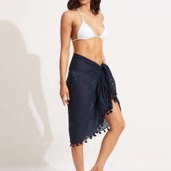 Seafolly Ladies Cotton Gauze Sarong - Indigo 9 Seafolly Ladies Cotton Gauze Sarong - Indigo -Seafolly shop 52965 SG Indigo 3 08311979 8c8b 4913 8666 c4114d9b0a67