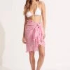 Seafolly Ladies Cotton Gauze Sarong - Parfait Pink 1 Seafolly Ladies Cotton Gauze Sarong - Parfait Pink -Seafolly shop 52965 SG ParfaitPnk 3
