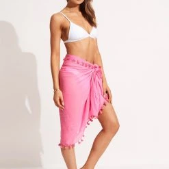 Seafolly Ladies Cotton Gauze Sarong - Pink 10 Seafolly Ladies Cotton Gauze Sarong - Pink -Seafolly shop 52965 SG Pink 3