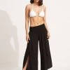 Seafolly Ladies Shirred Waist Wrap Pant - Black -Seafolly shop 53341 PA Black 1