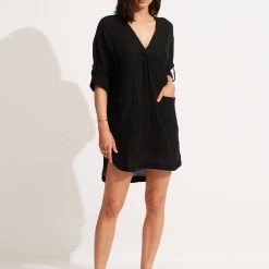 Seafolly Ladies Essential Cover Up - Black