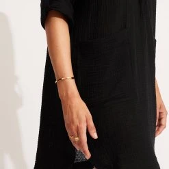 Seafolly Ladies Essential Cover Up - Black -Seafolly shop 54020 CU Black 4