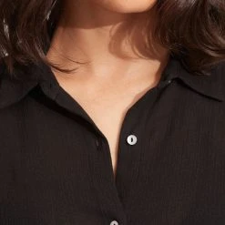 Seafolly Ladies Classic Beach Shirt - Black -Seafolly shop 54027 TO Black 6
