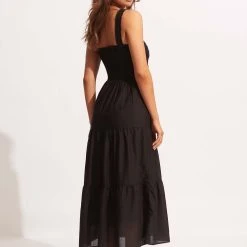 Seafolly Ladies Beach House Dress - Black -Seafolly shop 54515 DR Black 3