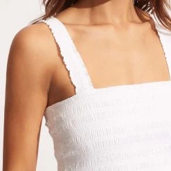 Seafolly Ladies Beach House Dress - White -Seafolly shop 54515 DR White 4