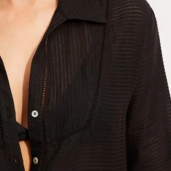 Seafolly Ladies Longshore Cover Up - Black -Seafolly shop 54526 CU Black 5