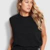 Seafolly Ladies Cotton Tank - Black -Seafolly shop 54538 TO Black 1