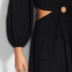 Seafolly Ladies Drifter Cut Out Dress- Black -Seafolly shop 54548 DR Black 5