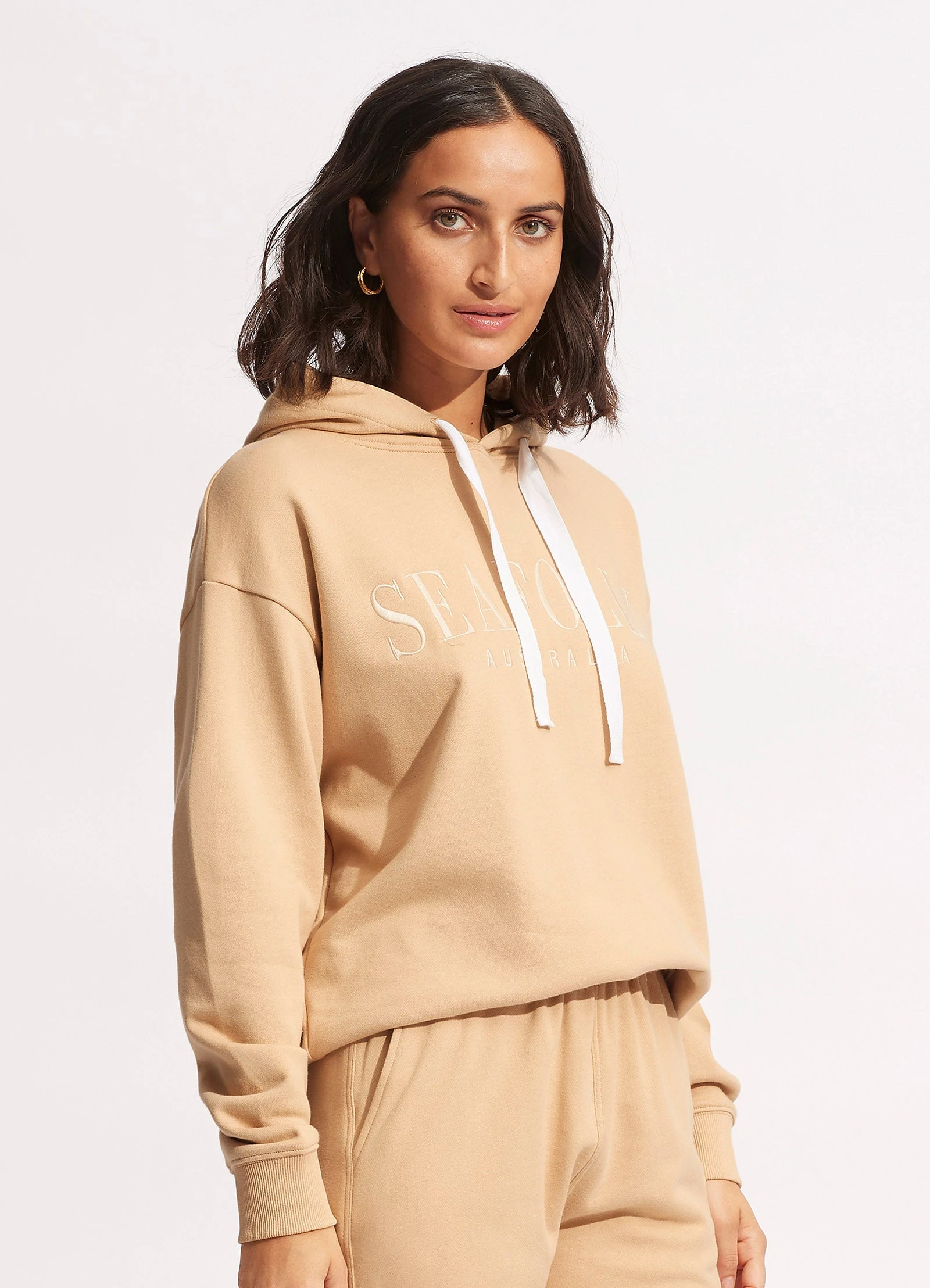 Seafolly Ladies Originals Hoodie Sweat - Camel 5 Seafolly Ladies Originals Hoodie Sweat - Camel - Image 3