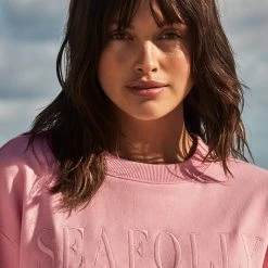 Seafolly Ladies Originals Crew Sweat - Pink -Seafolly shop 54569 TO Pink 4