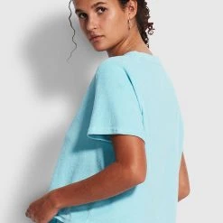 Seafolly Ladies Terry T Shirt - Baby Blue -Seafolly shop 54593 TO BabyBlue 5