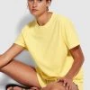 Seafolly Ladies Terry T Shirt - Lemon -Seafolly shop 54593 TO Lemon 1