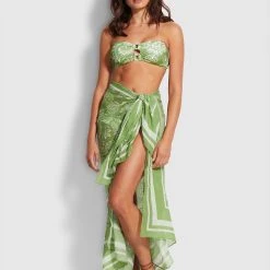 Seafolly Ladies Folklore Pareo- Green Tea