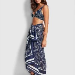 Seafolly Ladies Folklore Pareo- True Navy -Seafolly shop 54602 SG True 20Navy 5 6f77640f f4c7 4532 a661 4f85aee3a1e1