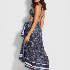 Seafolly Ladies Folklore Pareo- True Navy -Seafolly shop 54602 SG True 20Navy 6