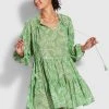 Seafolly Ladies Folklore Tier Dress- Green Tea -Seafolly shop 54603 DR Green 20Tea 1
