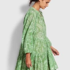 Seafolly Ladies Folklore Tier Dress- Green Tea -Seafolly shop 54603 DR Green 20Tea 3