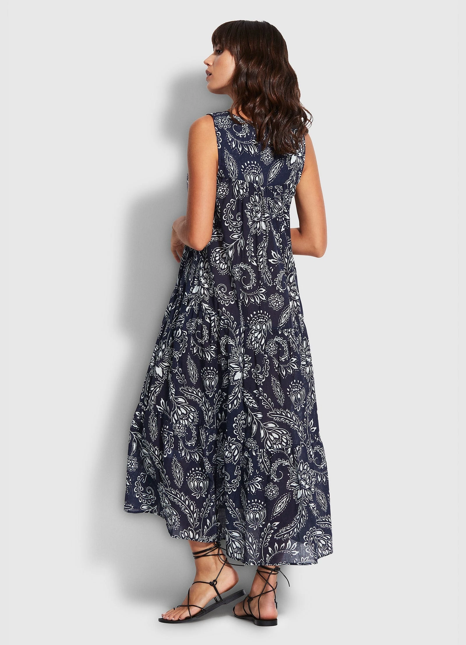 Seafolly Ladies Folklore Midi Dress - True Navy 6 Seafolly Ladies Folklore Midi Dress - True Navy - Image 4